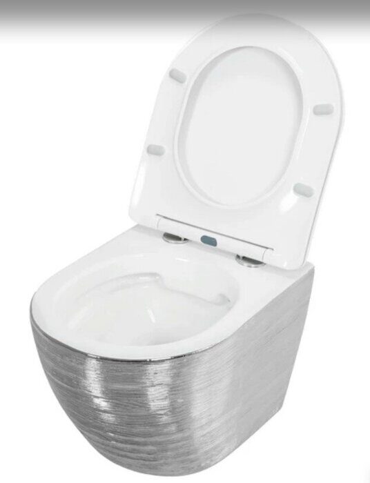 Grossman GR-4455SWS подвесной безободковый унитаз Торнадо  серебристый с сидением