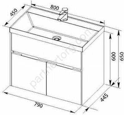 Латина 80 тумба белая для ванной комнаты с раковиной-столешницей Орлеан 80 QUICK CLAC Aquanet