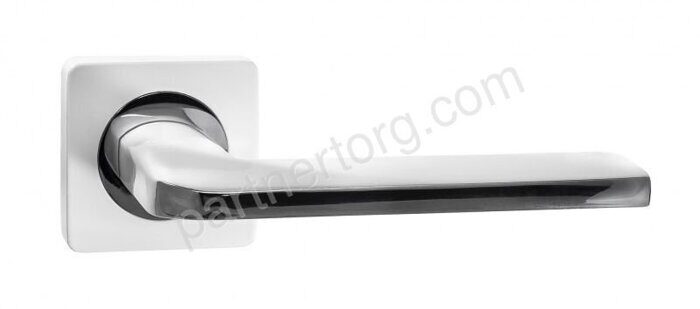 Ручка дверная Кераско, супер белый/хром блестящий INDH 97-02 SW/CP