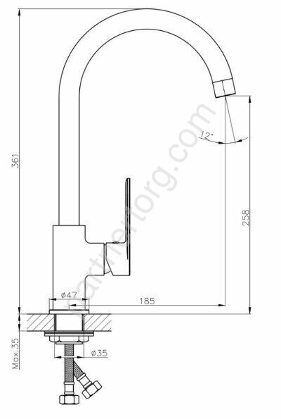 HB70590-7 смеситель для кухни высокий черный Haiba