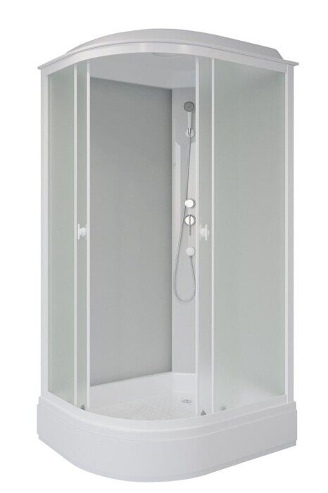 Niagara Promo P120/90/26R/MT, душевая кабина асимметричная 120х90х215 см, матовое стекло, средний поддон, белый профиль