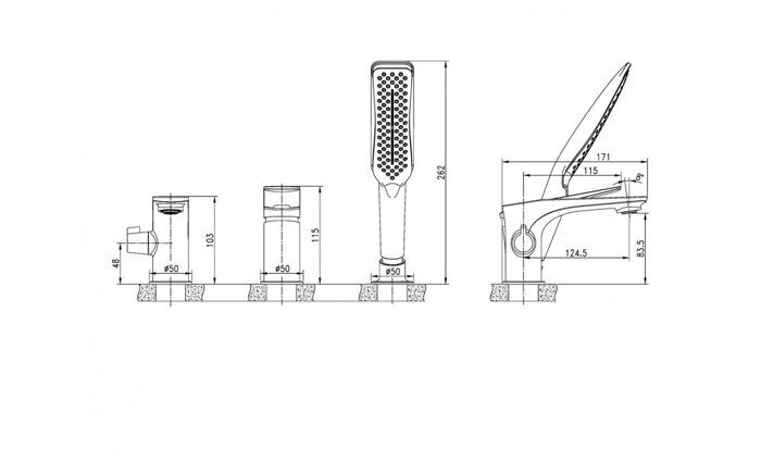 Allegro LM5945CW смеситель на борт ванны, переключатель с керамическими пластинами, хром Lemark