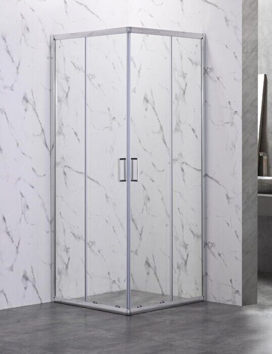 ODA С8037 душевое ограждение 100х100 см раздвижная дверь стекло прозрачное, профиль хром