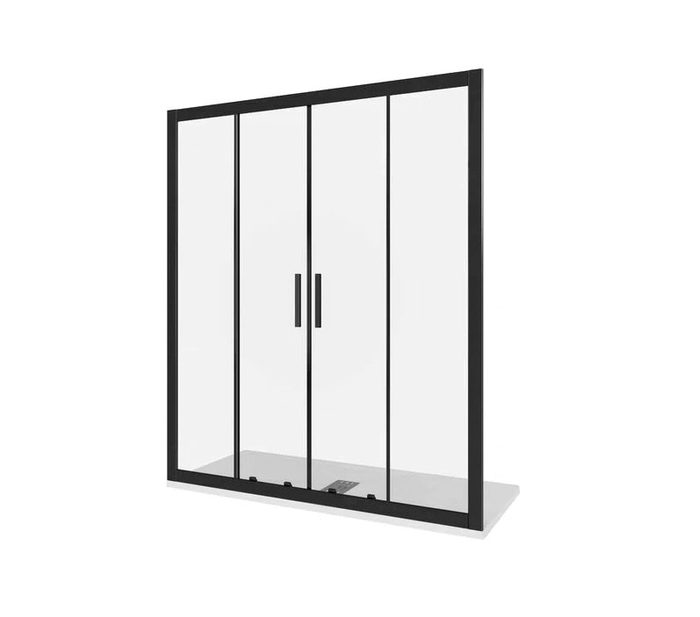 Latte WTW-TD-160-C-B дверь откатная 160 см, стекло прозрачное, профиль черный