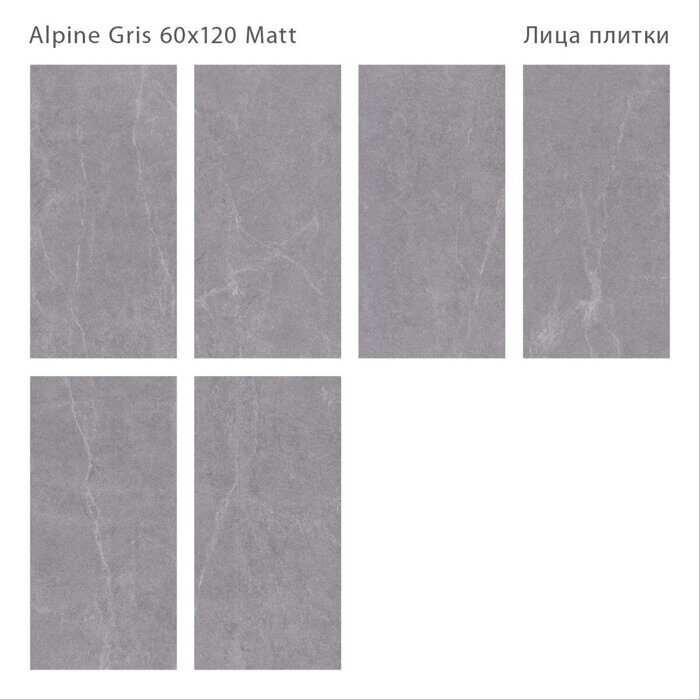 Alpine Gris Matt Staro керамогранит серый матовый 60х120 см