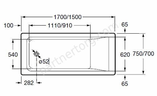 Easy Roca ванна акриловая прямоугольная 170х75см