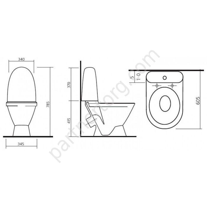 Виктория  Стандарт унитаз компакт Sanita косой выпуск с сидением
