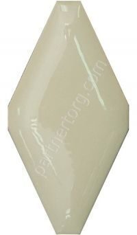 Ceramic Series TR-1028A  бежевая глянцевая плитка объемный ромб 10х20см