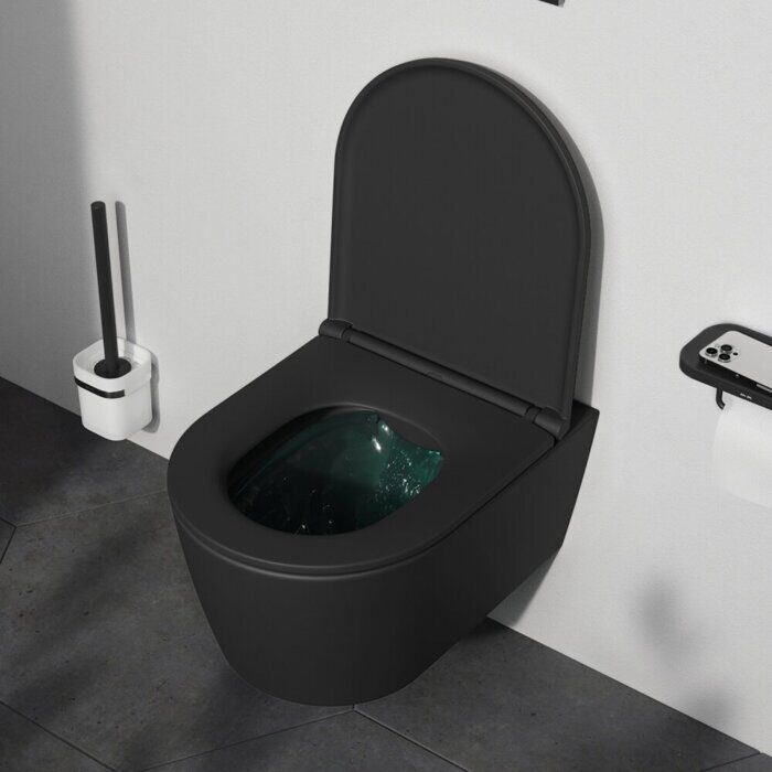 Func C8F1700MBSC черный безободковый подвесной унитаз AM.PM с сидением