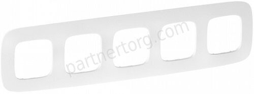 Рамка 5 постов для серии Valena Legrand Allure в цвете тиснение белое