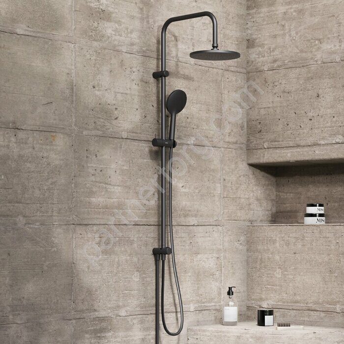 Jupiter Damixa стойка с верхним и ручным душем черная, 977000300