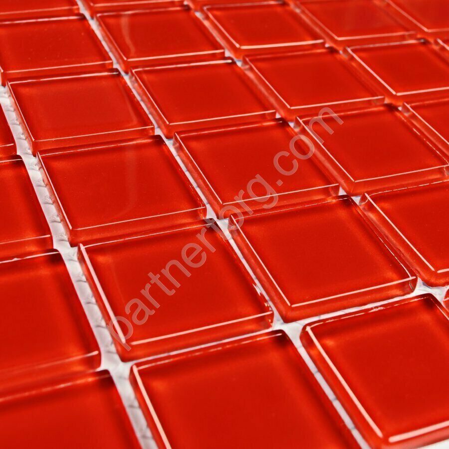 Red glass красная мозаика стеклянная на сетке Bonaparte