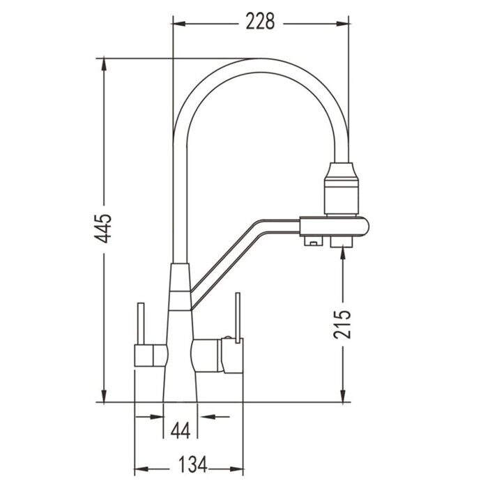 Rose R558Q смеситель для кухни с гибким изливом под фильтр, бронза