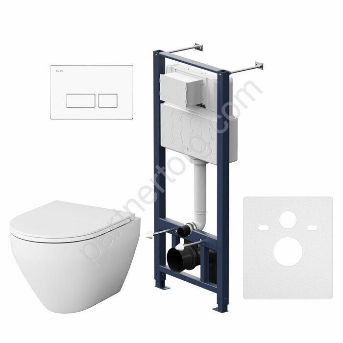 Spirit FlashClean AM.PM комплект инсталляция с клавишей Pro S белый с подвесным унитазом  IS47001.701700