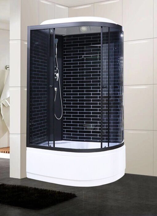 ODA 5006 черный кирпич L(R) душевая кабина 120х80см тонированное стекло, глубокий поддон