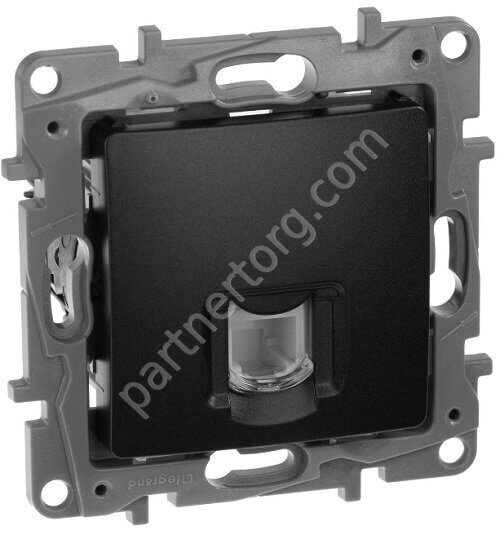 Legrand Etika розетка телефонная RJ11, цвет антрацит