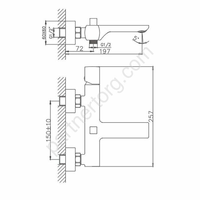 HB60577 Haiba смеситель для ванны хром