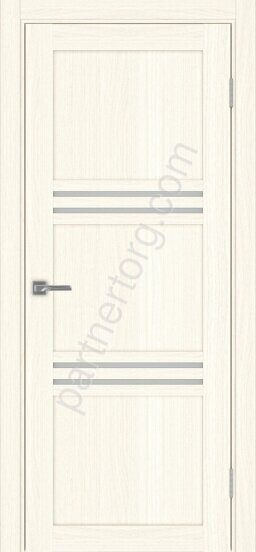 Турин 553.12 межкомнатная дверь ясень светлый со стеклом мателюкс