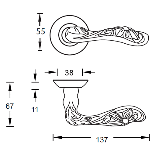 Archie Aurora S010 172 ручка дверная фалевая на круглой накладке