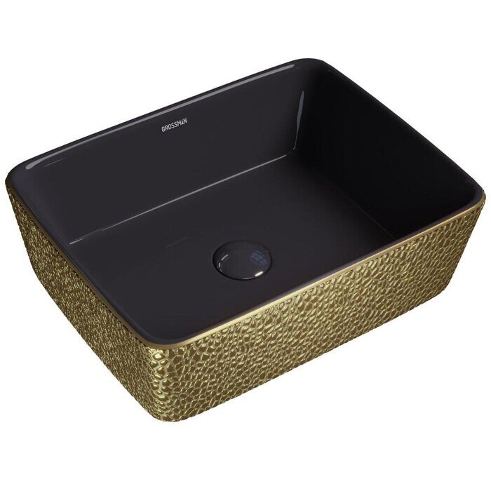 Grossman GR-3016GBL накладная раковина золото-черная