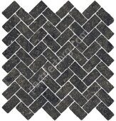 Room Black Stone Mosaico Cross патинированная мозаичная плитка чёрная Italon 31,5х29,7см