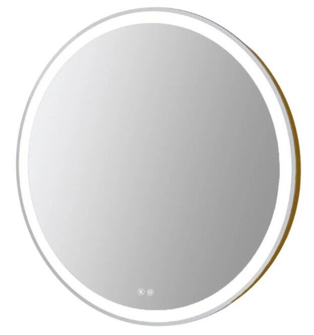 Юлия  АZ-LED013325 зеркало круглое 80см с подсветкой в ванную комнату  профиль матовое золотое Azario