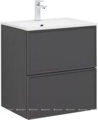 Арт 60 тумба ясень графит для ванной комнаты Aquanet