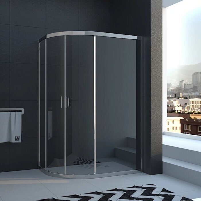 Veconi RV03-10080A-01-19C1 душевой угол, 100х80x195 см, дверь раздвижная, профиль хром