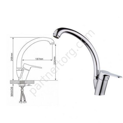 Vantto Gappo G4136 смеситель для кухни хром