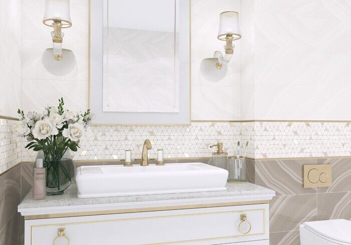 Resort Light AltaCera бежевая настенная плитка глянцевая 24,9х50см