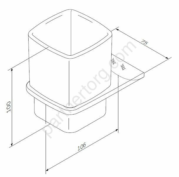 Стеклянный стакан с настенным держателем, хром A50A34300 Inspire 2.0
