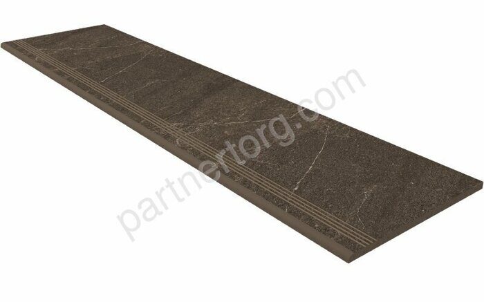 Gabbro Brown GB04 коричневый неполированный керамогранит 30х120см Estima Ступень
