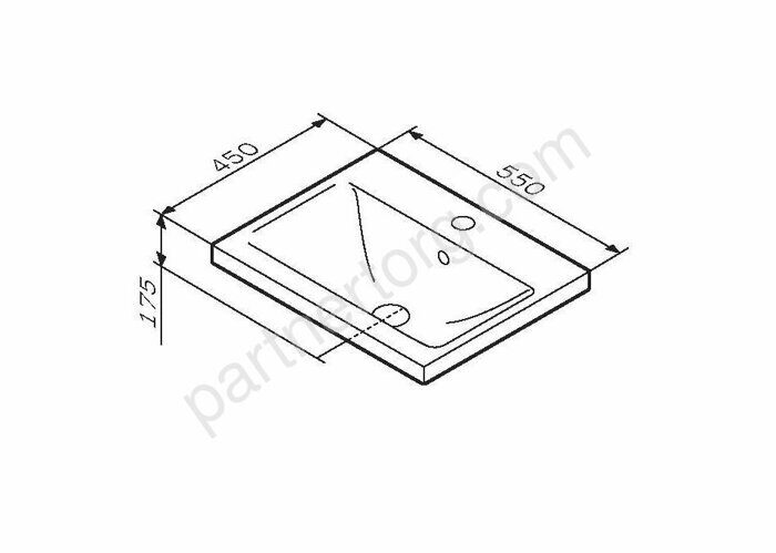 M85AWCC0552WG X-Joy, Раковина мебельная, керамическая, 55 см, встроенная, цвет: белый, глянец