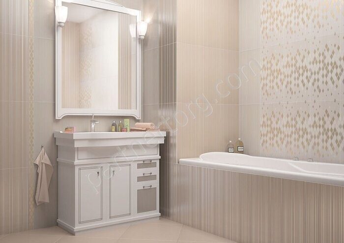 Blik Crema AltaCera декор керамический бежевый глянцевый 24,9х50см