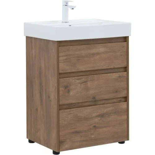 Nova lite 60 тумба дуб рустикальный для ванной комнаты 3 ящика 60 Aquanet