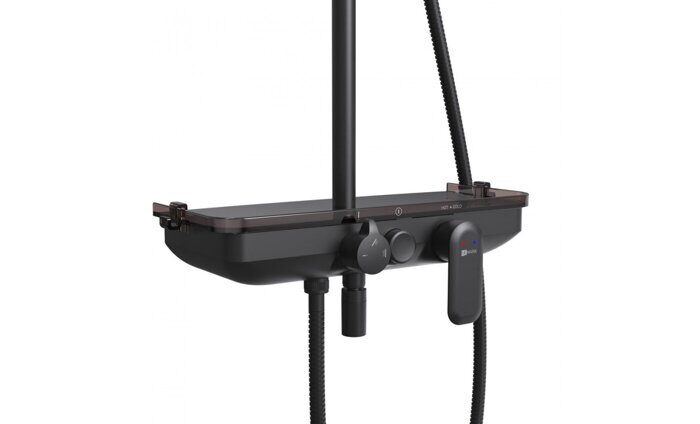 Tropic LM7012BL, душевая система с тропическим душем, поворотный излив, черный Lemark