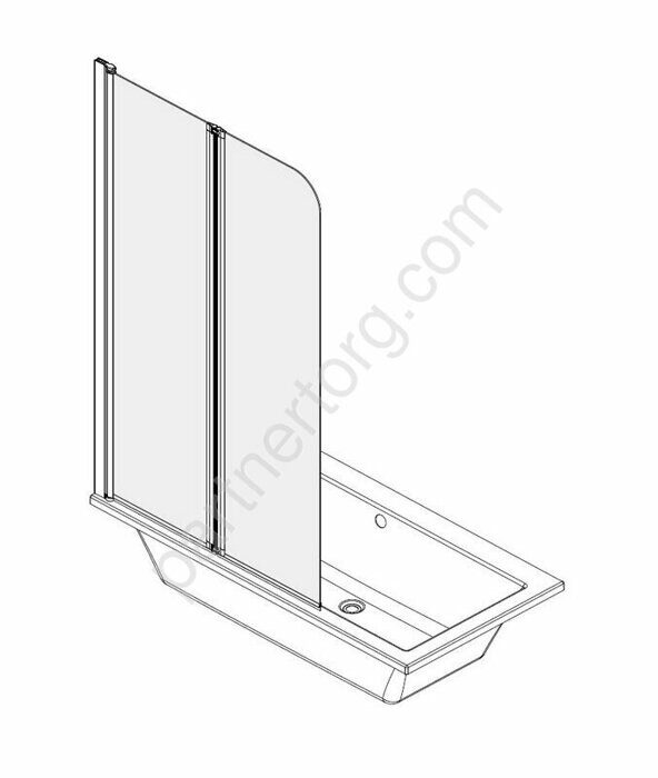 Boston 141 шторка для ванны 80х140см, прозрачное стекло 4мм, хром Azario