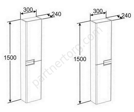 Пенал для ванной комнаты белый глянец Victoria Nord Roca