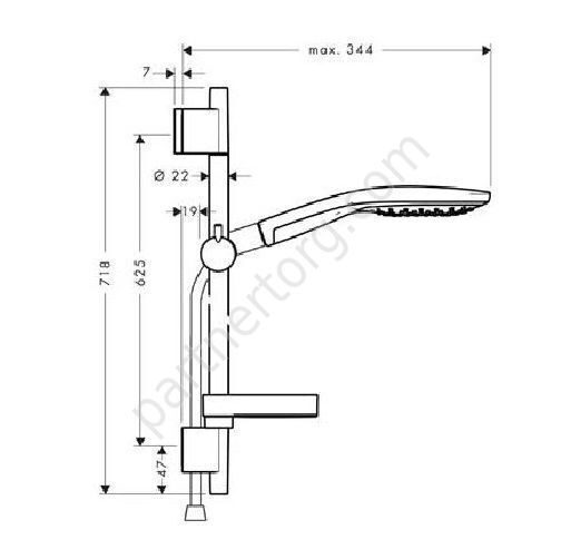 Raindance Select 150 3iet 65cm душевой гарнитур белый/хром Hansgrohe