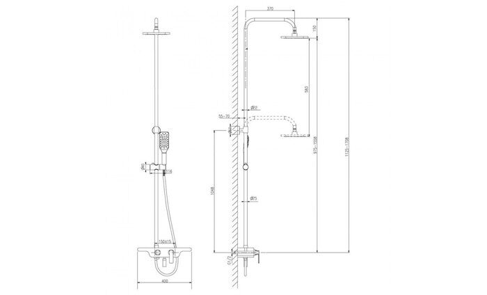 Tropic LM7006С, душевая система с тропическим душем, поворотный излив, хром Lemark
