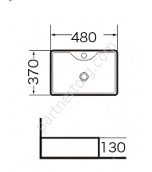Grossman GR-3017 накладная раковина белая без перелива, с отверстием под смеситель