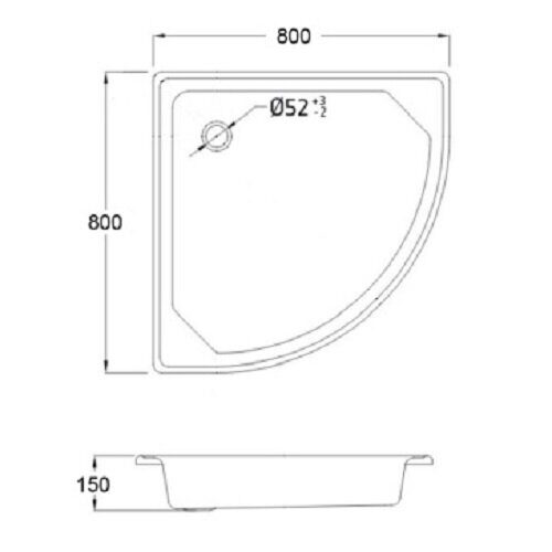 Loranto LG800C, 80*80*15 поддон стальной, отверстие 5см, белый