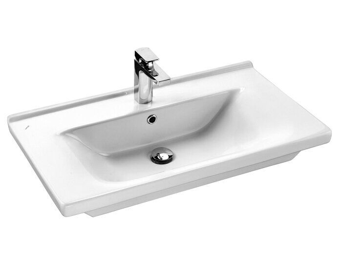 Капри 80 см тумба подвесная таксония темная для ванной комнаты с раковиной Миранда 80 Aquaton