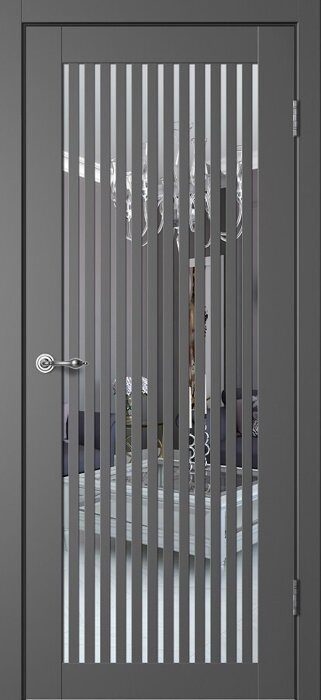 C07 ПО Classic FlyDoors дверь межкомнатная эмалит графит зеркало