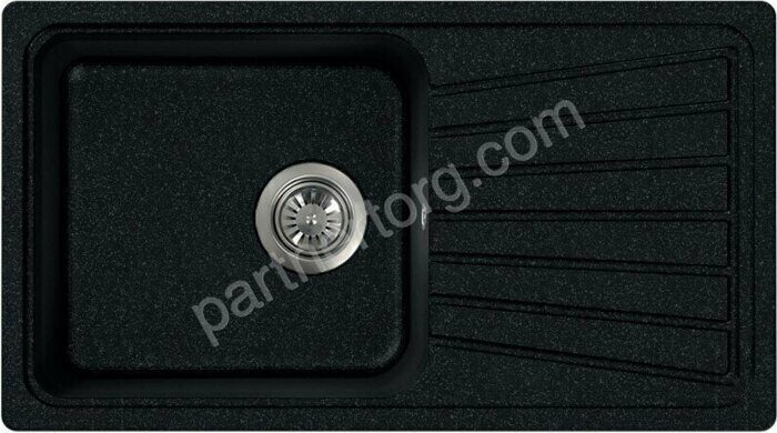 Nova 81-46, 775х430 каменная кухонная мойка, цвет черный
