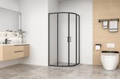 Lite R-100-C-B душевой уголок 100см, стекло прозрачное, профиль черный
