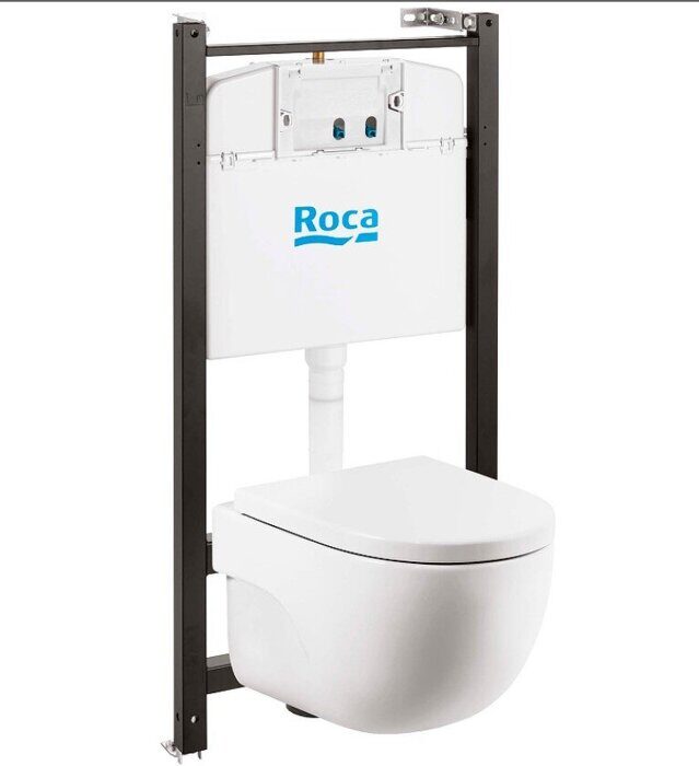 Комплект инсталляции Roca ПЭК с унитазом Roca Meridian Pack безободковый, сидение с микролифтом 893104990