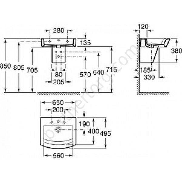 Hall Roca раковина 65х49 см