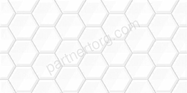 Bilbao настенная плитка белая глянцевая гексагон 25х50 см Alma Ceramica TWU09BLB010