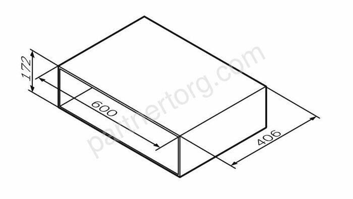 M90OHX0600NF GEM, Open-space для базы, подвесной, 60 см, цвет: орех, текстурированный
